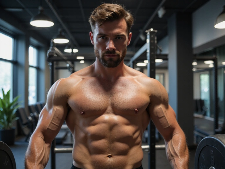 Hombre levantando pesas en el gimnasio